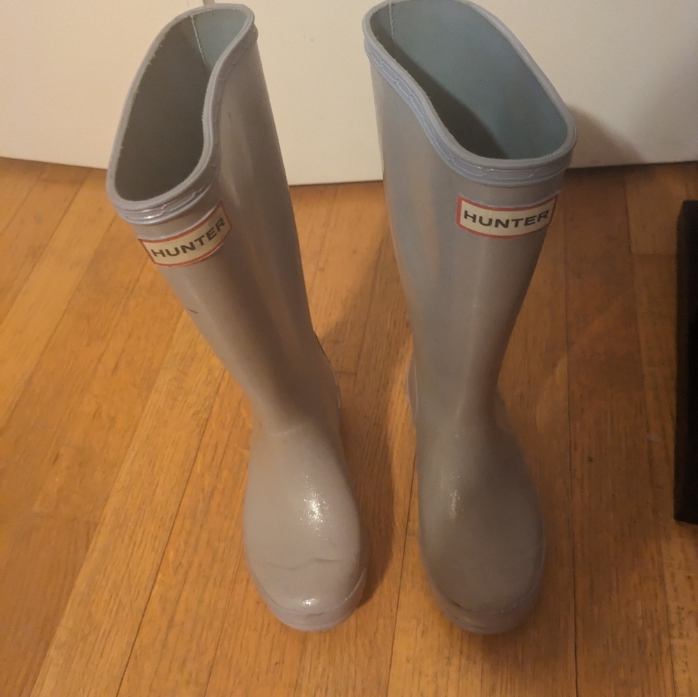 Hunter Kids Light Blue Glitter Rain Boots